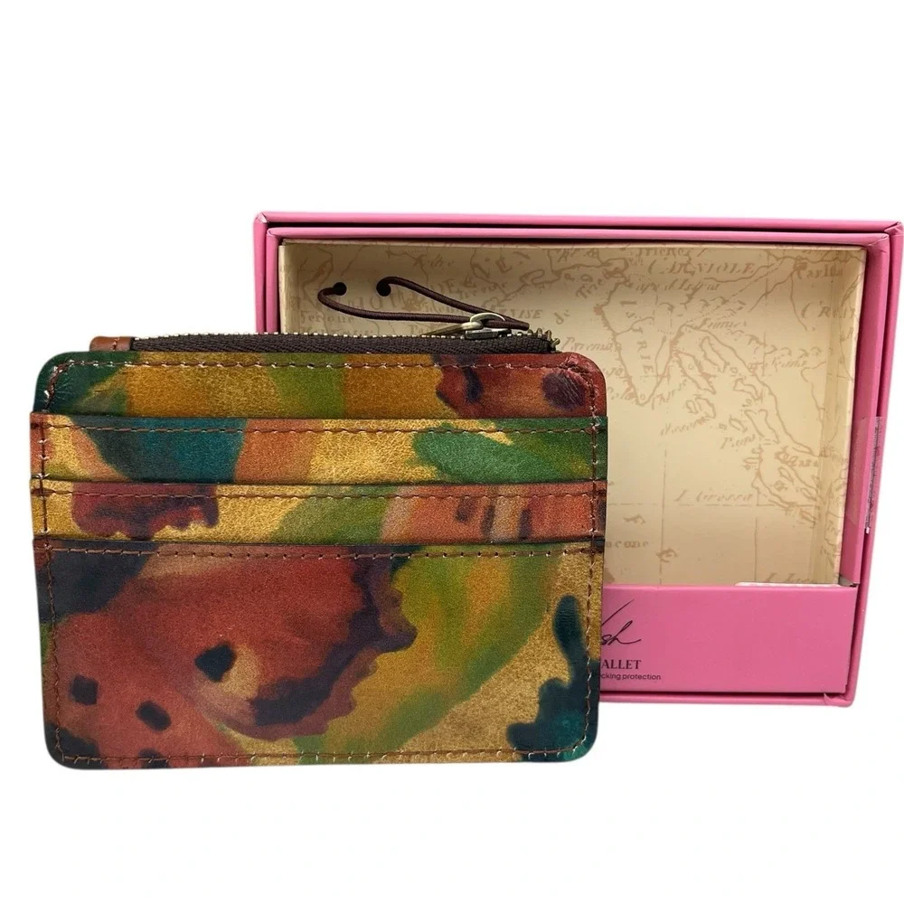 Patricia Nash Leather Cassis Id Credit Card Case Watercolor‎ Butterfly Gift Box